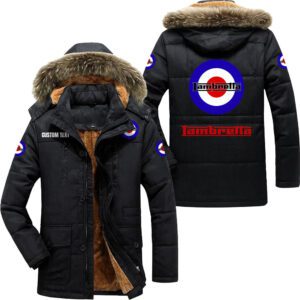 Lambretta Hooded Fleece Parka Jacket Fleece Coat Winter Customize Name PJF1335