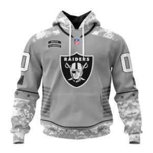 Las Vegas Raiders NFL Specialized Design Camo 2024 Salute To Service Club Personalized Letters Number Unisex Hoodie WUH2016