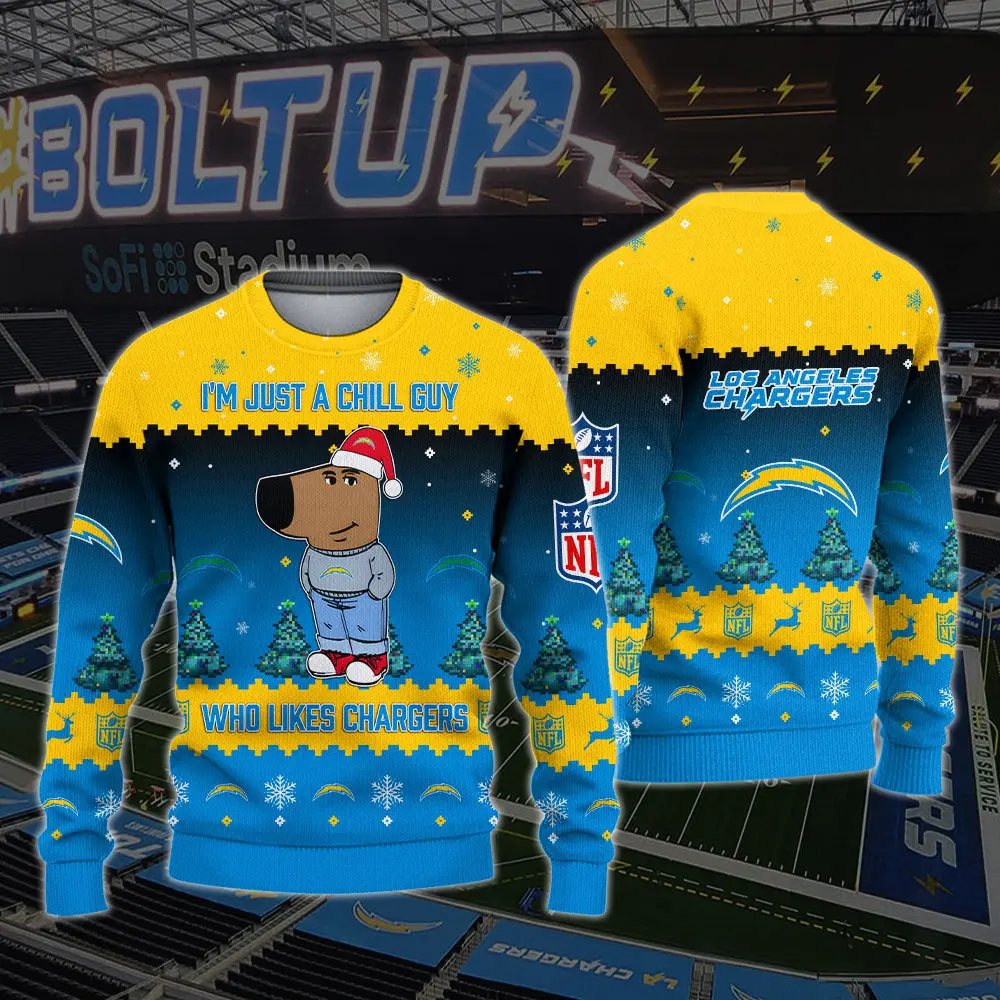 Los Angeles Chargers NFL I'm Just A Chill Guy Funny Ugly Sweater