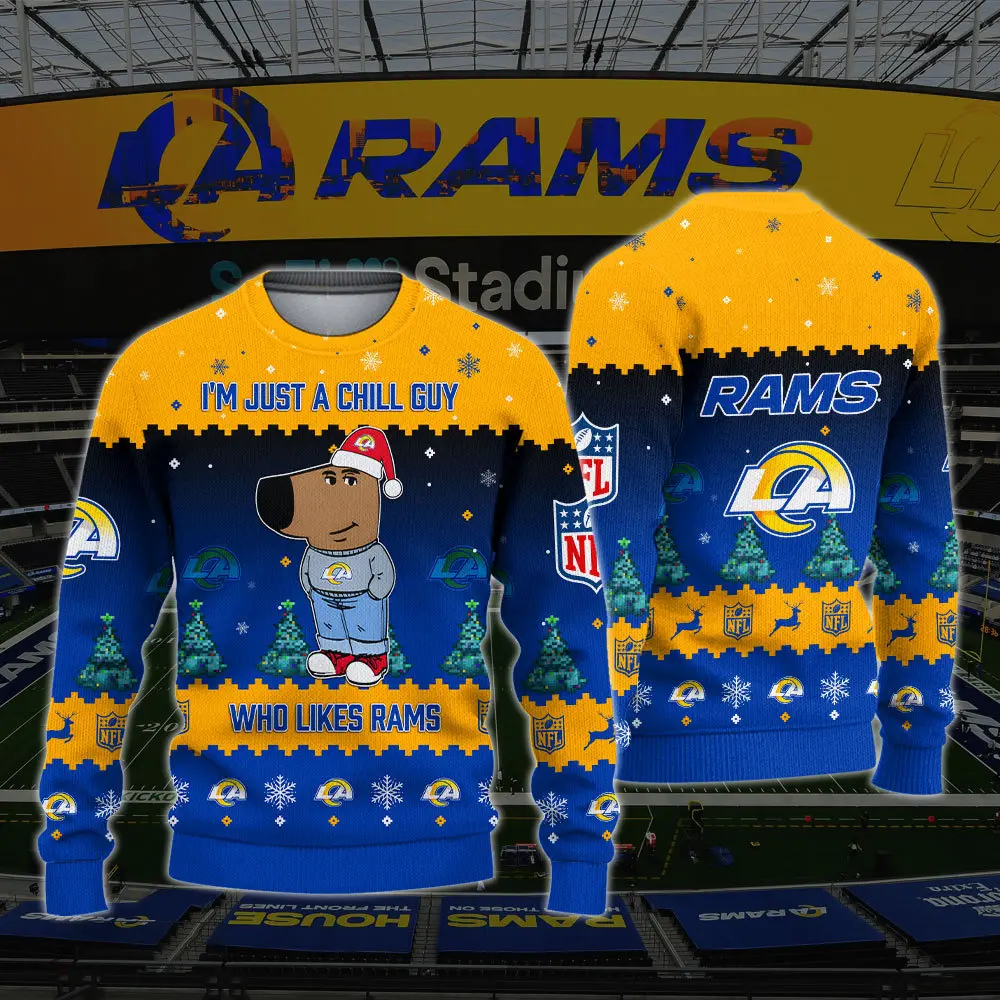 Los Angeles Rams NFL I'm Just A Chill Guy Funny Ugly Sweater