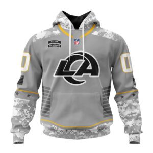 Los Angeles Rams NFL Specialized Design Camo 2024 Salute To Service Club Personalized Letters Number Unisex Hoodie WUH2020