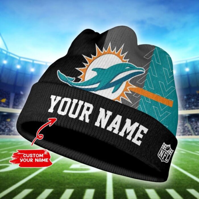 Miami Dolphins Personalized Wool Beanie Hat WBH1151