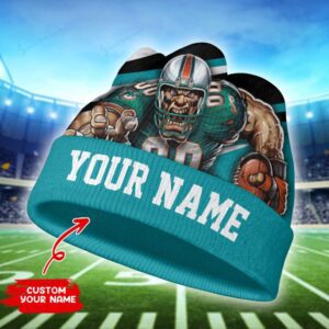 Miami Dolphins Personalized Wool Beanie Hat WBH1153