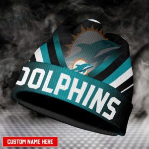 Miami Dolphins Personalized Wool Beanie Hat WBH1154