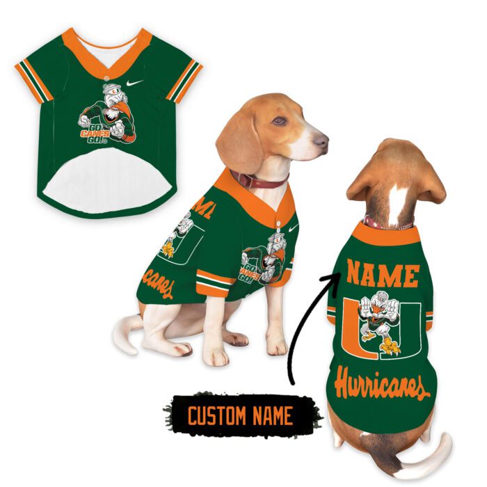 Miami Hurricanes Pet Baseball Jersey