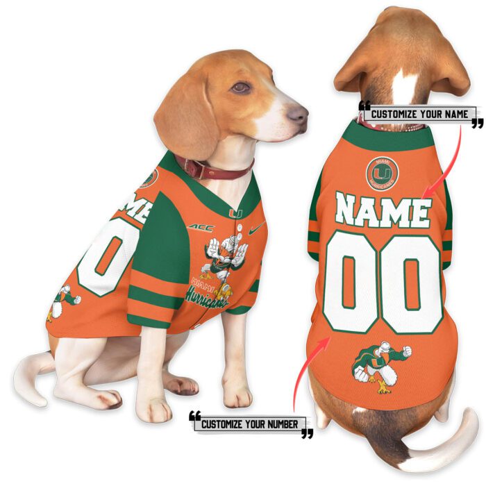 Miami Hurricanes Pet Baseball Jersey