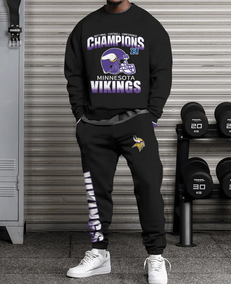 Minnesota Vikings Sweatsuit Combo 3D Sweatshirt and Sweatpants CSP1873