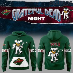 Minnesota Wild x Grateful Dead Night Green Unisex Hoodie WBH5047