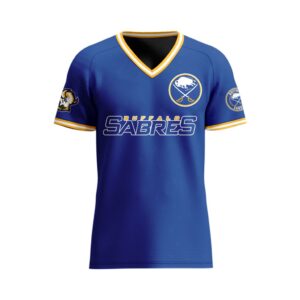 NHL Buffalo Sabres Special V-neck Mesh Raglan Short Sleeve Design