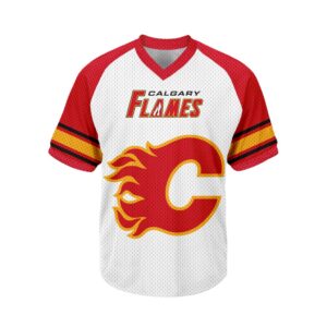 NHL Calgary Flames Personalized V-neck Mesh Short Sleeve Jersey