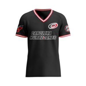 NHL Carolina Hurricanes Special V-neck Mesh Raglan Short Sleeve Design