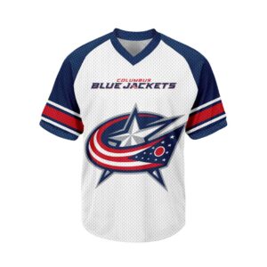 NHL Columbus Blue Jackets Personalized V-neck Mesh Short Sleeve Jersey