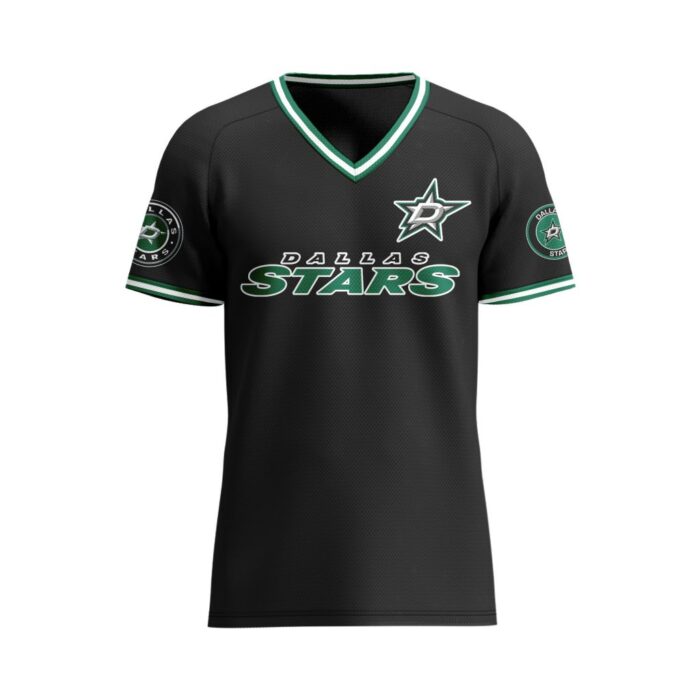 NHL Dallas Stars Special V-neck Mesh Raglan Short Sleeve Design