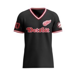 NHL Detroit Red Wings Special V-neck Mesh Raglan Short Sleeve Design