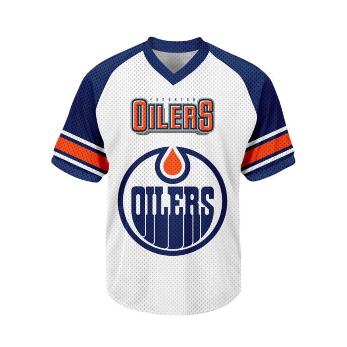 NHL Edmonton Oilers Personalized V-neck Mesh Short Sleeve Jersey