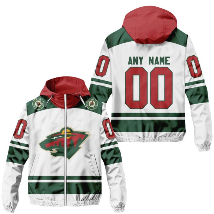 NHL Minnesota Wild Personalized Away Windbreaker Outdoor Jacket