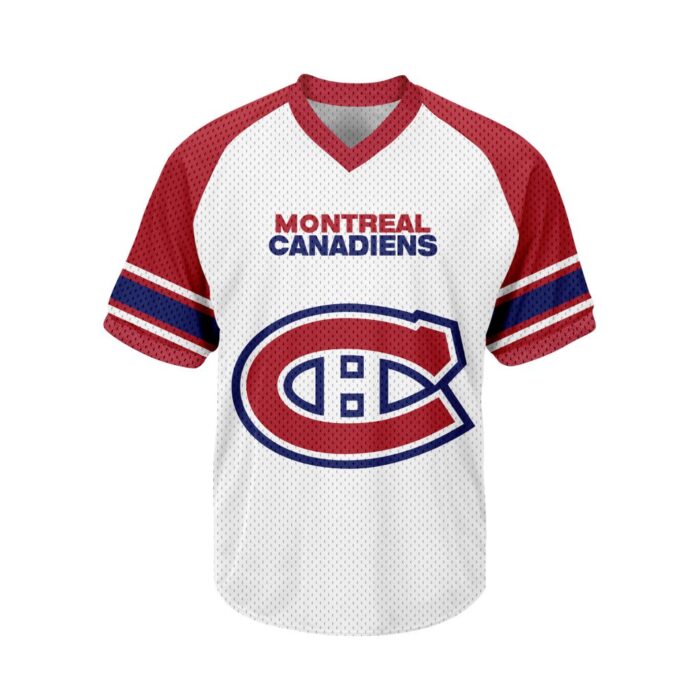 NHL Montreal Canadiens Personalized V-neck Mesh Short Sleeve Jersey