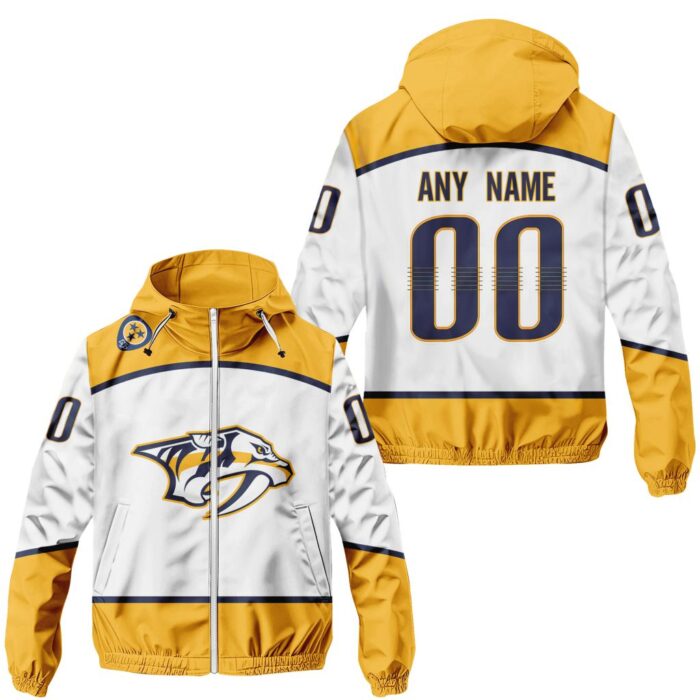 NHL Nashville Predators Personalized Away Windbreaker Outdoor Jacket