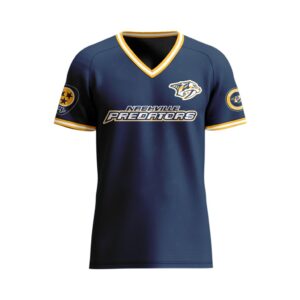 NHL Nashville Predators Special V-neck Mesh Raglan Short Sleeve Design