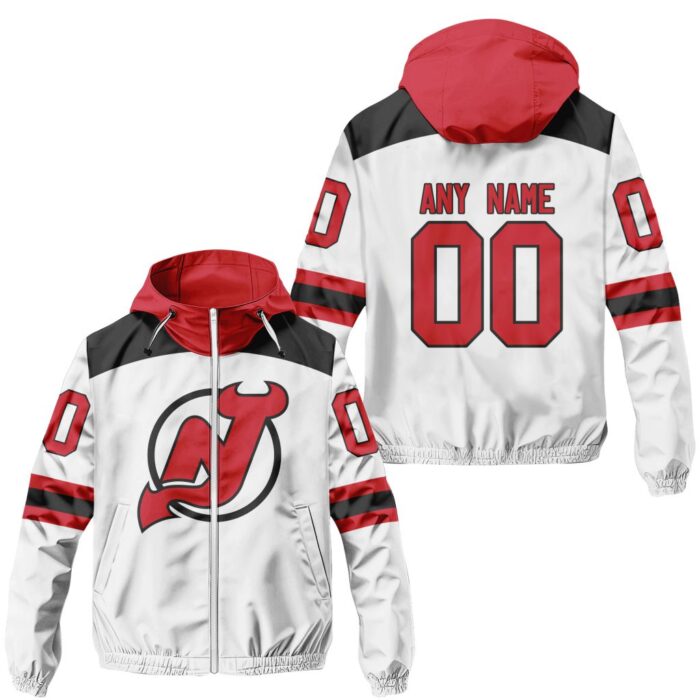 NHL New Jersey Devils Personalized Away Windbreaker Outdoor Jacket