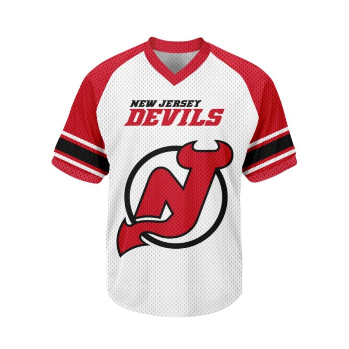 NHL New Jersey Devils Personalized V-neck Mesh Short Sleeve Jersey