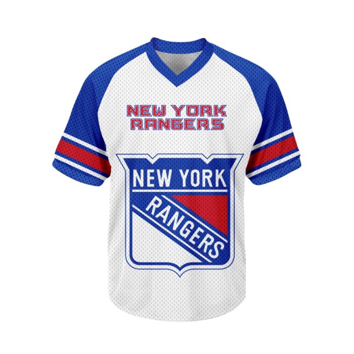 NHL New York Rangers Personalized V-neck Mesh Short Sleeve Jersey