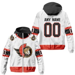 NHL Ottawa Senators Personalized Away Windbreaker Outdoor Jacket