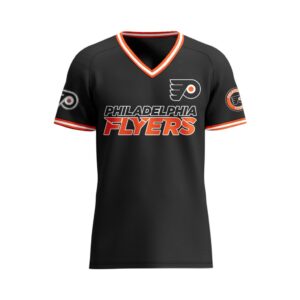 NHL Philadelphia Flyers Special V-neck Mesh Raglan Short Sleeve Design