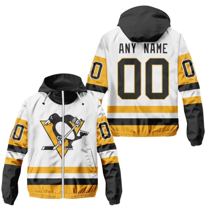 NHL Pittsburgh Penguins Personalized Away Windbreaker Outdoor Jacket