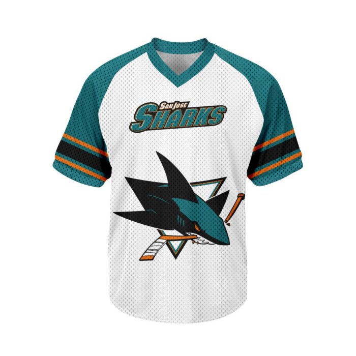 NHL San Jose Sharks Personalized V-neck Mesh Short Sleeve Jersey