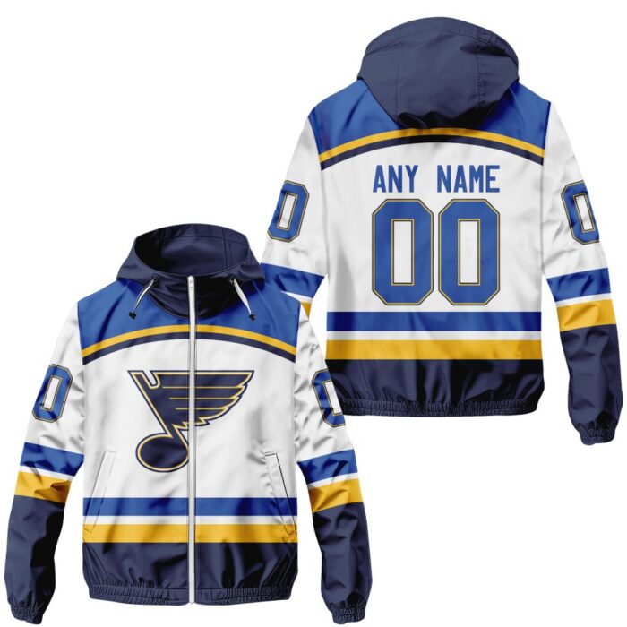 NHL St. Louis Blues Personalized Away Windbreaker Outdoor Jacket