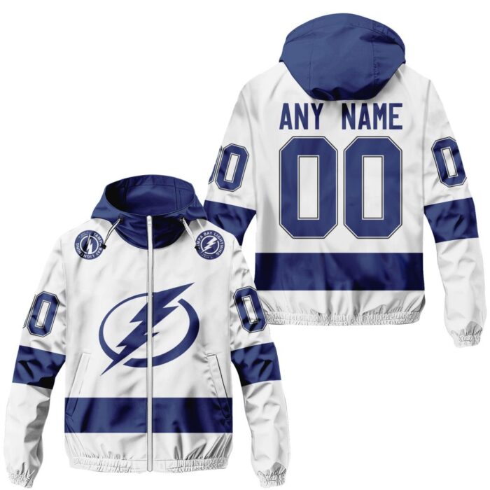 NHL Tampa Bay Lightning Personalized Away Windbreaker Outdoor Jacket