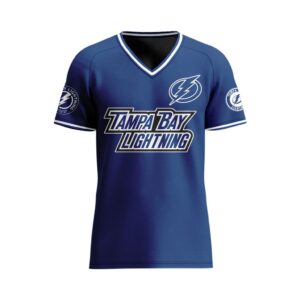 NHL Tampa Bay Lightning Special V-neck Mesh Raglan Short Sleeve Design