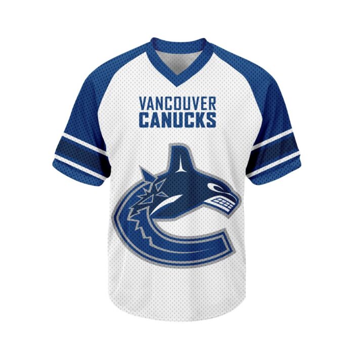 NHL Vancouver Canucks Personalized V-neck Mesh Short Sleeve Jersey