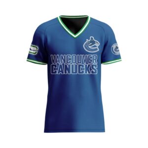 NHL Vancouver Canucks Special V-neck Mesh Raglan Short Sleeve Design