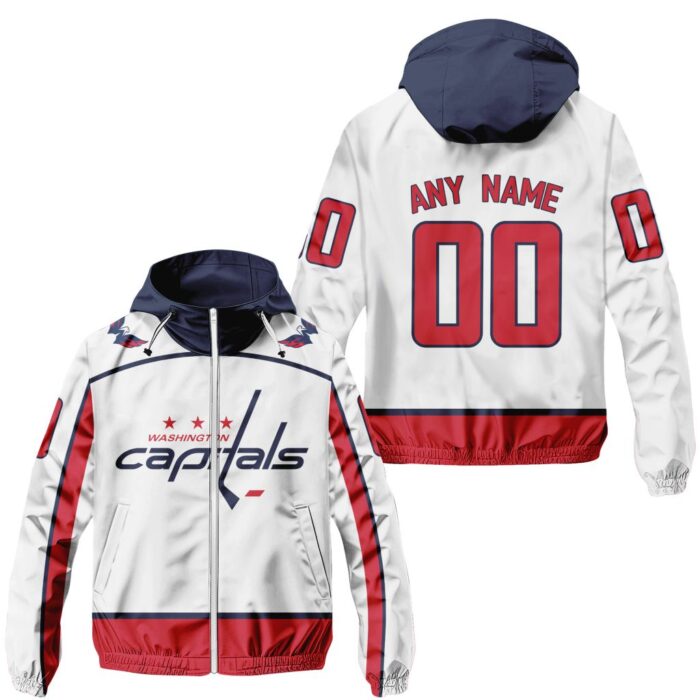 NHL Washington Capitals Personalized Away Windbreaker Outdoor Jacket