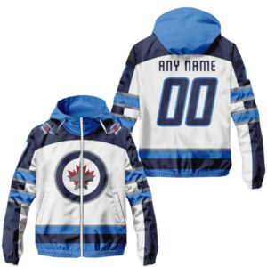 NHL Winnipeg Jets Personalized Away Windbreaker Outdoor Jacket