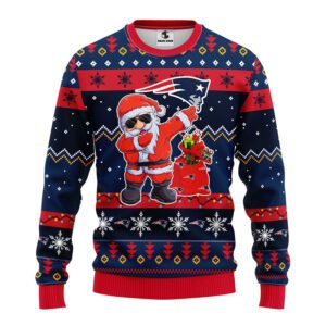 New England Patriots NFL Dabbing Santa Claus Ugly Christmas Sweater FUL1106