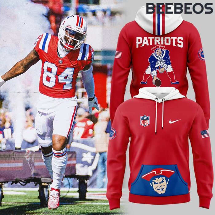 New England Patriots Rewind Club Red Unisex Hoodie HBB1185