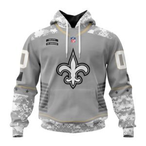 New Orleans Saints NFL Specialized Design Camo 2024 Salute To Service Club Personalized Letters Number Unisex Hoodie WUH2022