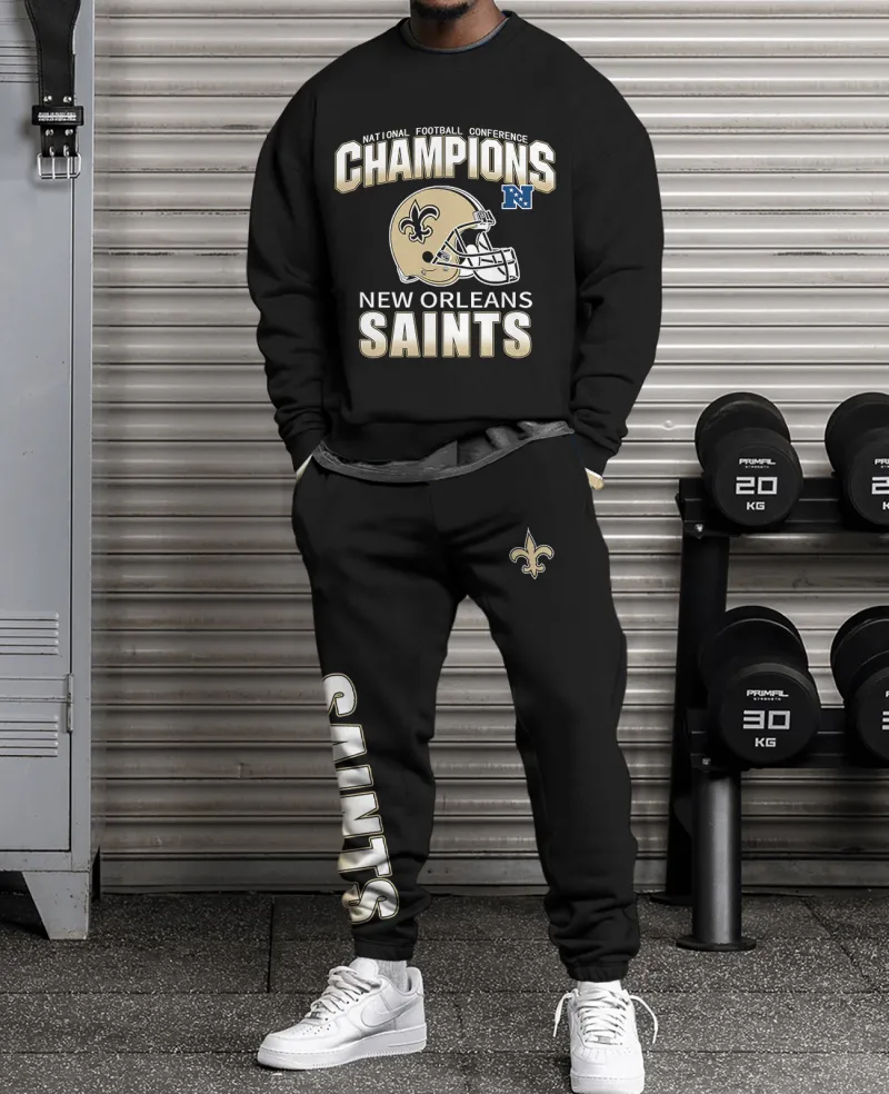 New Orleans Saints Sweatsuit Combo 3D Sweatshirt and Sweatpants CSP1854