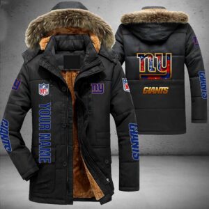 New York Giants NFL Personalized Golden Logo Parka Jacket Fleece Coat Winter