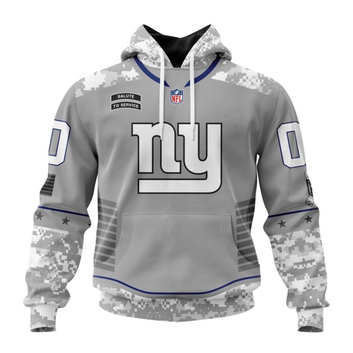 New York Giants NFL Specialized Design Camo 2024 Salute To Service Club Personalized Letters Number Unisex Hoodie WUH2021