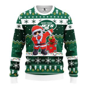 New York Jets NFL Dabbing Santa Claus Ugly Christmas Sweater FUL1112