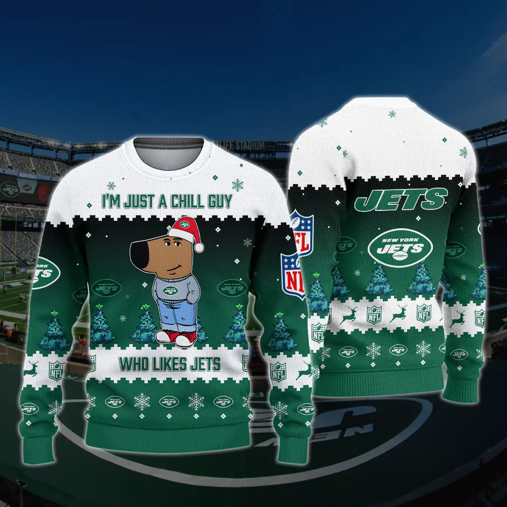 New York Jets NFL I'm Just A Chill Guy Funny Ugly Sweater