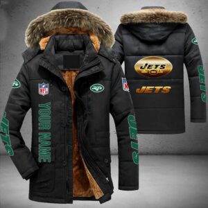 New York Jets NFL Personalized Golden Logo Parka Jacket Fleece Coat Winter