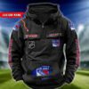 New York Rangers NHL Hockey Vintage Quarter Zip Hoodie Retro Hoodie Custom Name WRH1018