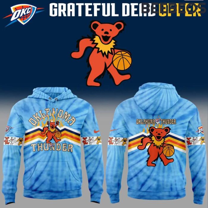 Oklahoma City Thunder x Grateful Dead Night Blue Unisex Hoodie WBH5051