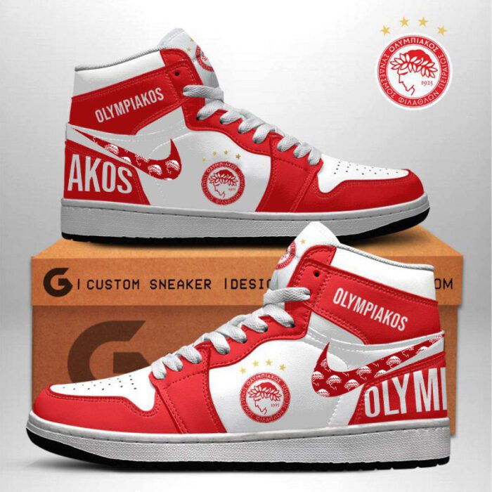 Olympiakos F.C. Air Jordan 1 Sneaker JD1 Shoes For Fans GSS1066