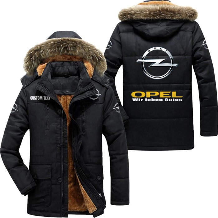 Opel Hooded Fleece Parka Jacket Fleece Coat Winter Customize Name PJF1289